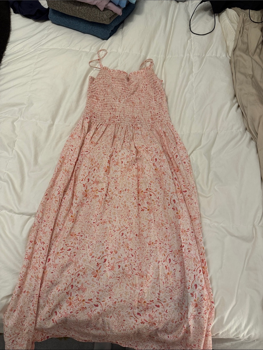 Women’s Pink Floral Smocked Sundress